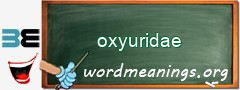 WordMeaning blackboard for oxyuridae